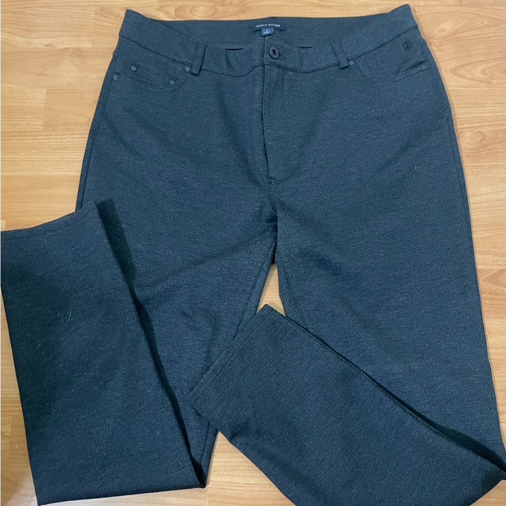 Tommy Hilfiger Navy Blue Textured Dress Pants